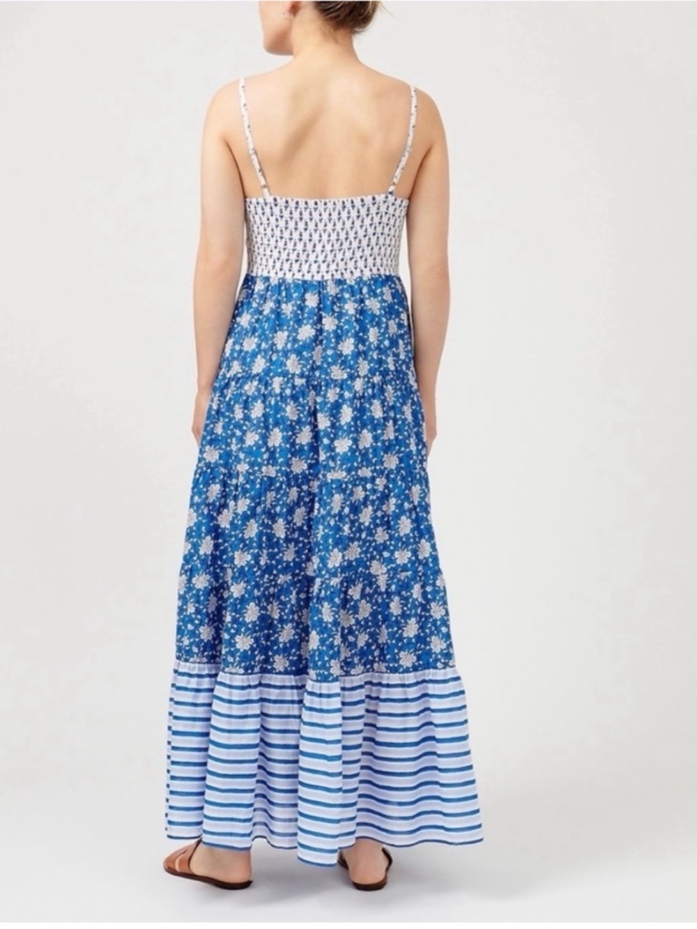 JCrew Button Front Maxi Dress in Mixed Block Print - Picture 6 of 10